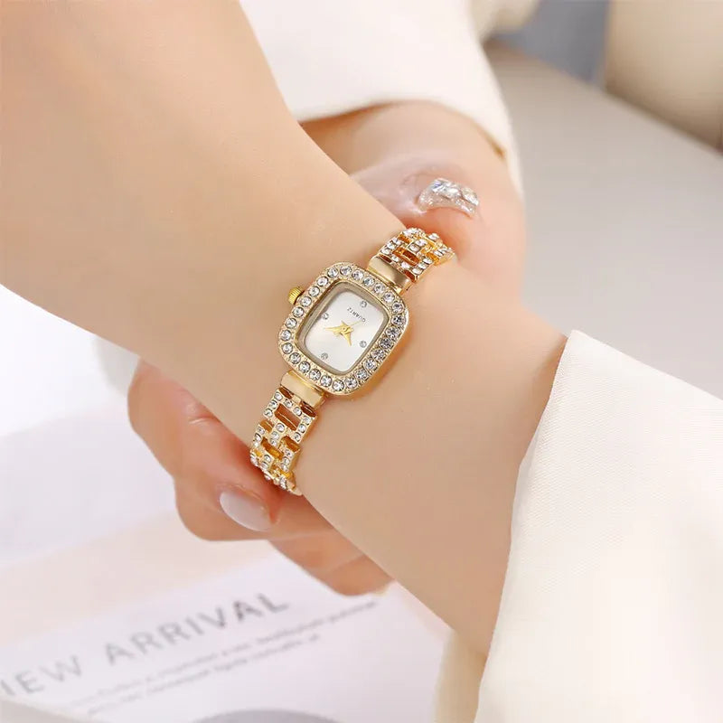 💥Women Drawstring Bracelet Watch Square Quartz
