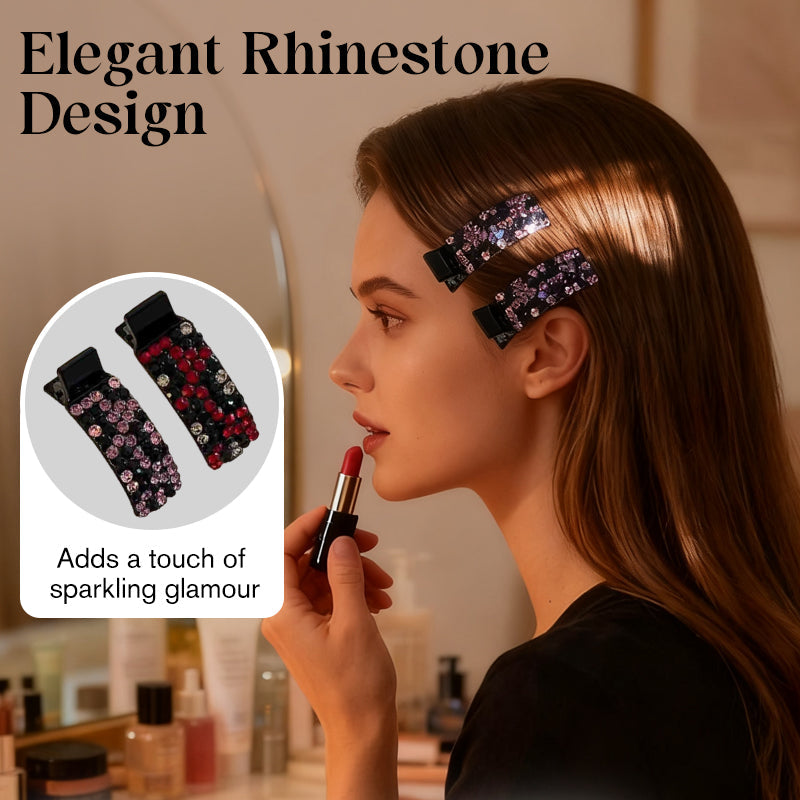 ✨ 💕Rhinestone Hair Clip for Bangs – Sparkly Crystal Hair Accessory