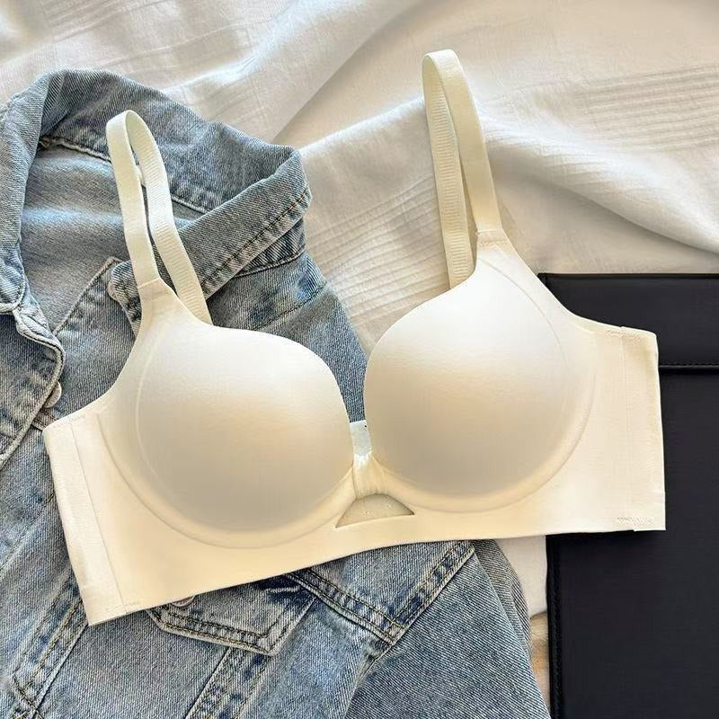 🎀 👙 Seamless Non-Wired Push-Up Bra in Solid Color with Shaping Support 💕