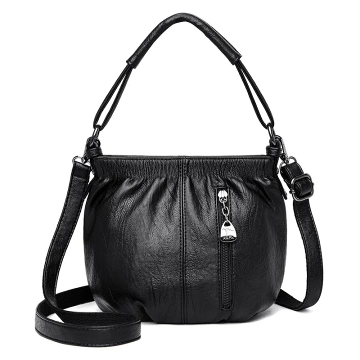 🌸 Women's Soft PU Leather Pleated Shoulder Bag – Chic Minimalist Crossbody Bag for Daily Wear 👜✨