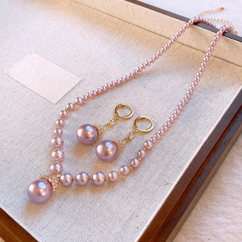 💜 Timeless Vintage Elegance | Cubic Zirconia & Pearl Jewelry Set