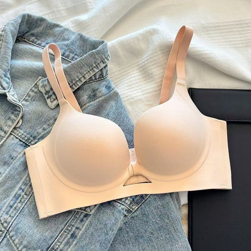 🎀 👙 Seamless Non-Wired Push-Up Bra in Solid Color with Shaping Support 💕