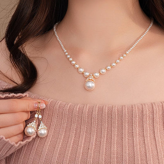 💜 Timeless Vintage Elegance | Cubic Zirconia & Pearl Jewelry Set