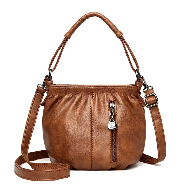 🌸 Women's Soft PU Leather Pleated Shoulder Bag – Chic Minimalist Crossbody Bag for Daily Wear 👜✨