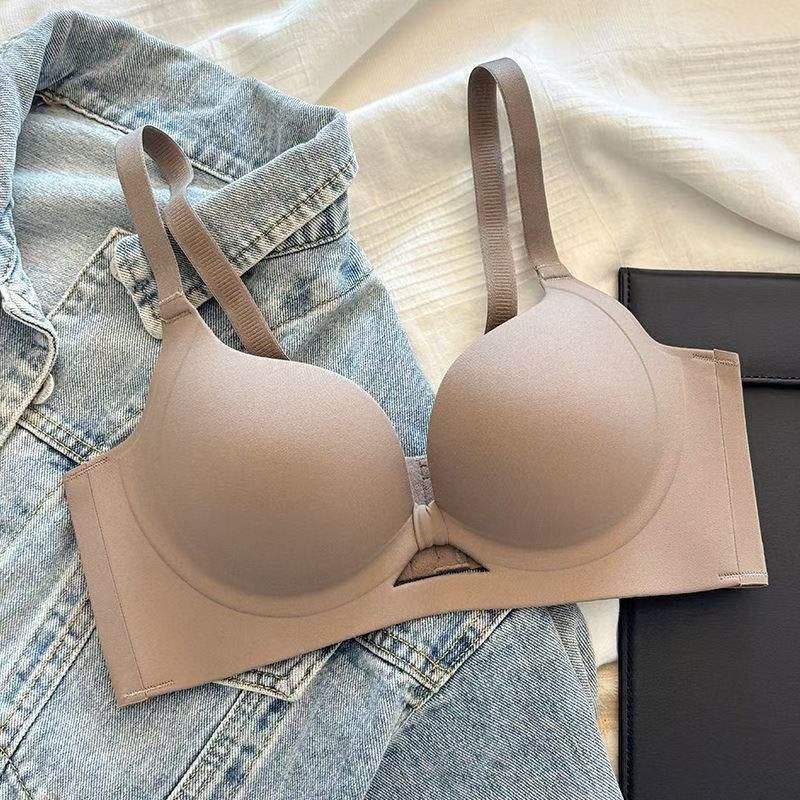 🎀 👙 Seamless Non-Wired Push-Up Bra in Solid Color with Shaping Support 💕
