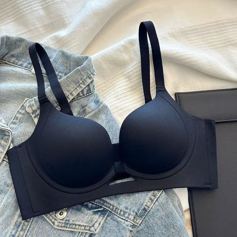 🎀 👙 Seamless Non-Wired Push-Up Bra in Solid Color with Shaping Support 💕