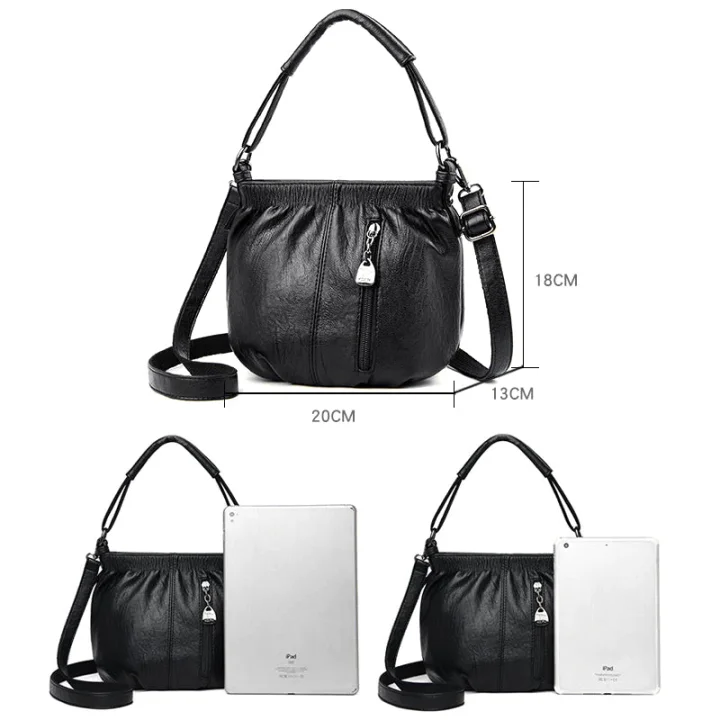 🌸 Women's Soft PU Leather Pleated Shoulder Bag – Chic Minimalist Crossbody Bag for Daily Wear 👜✨