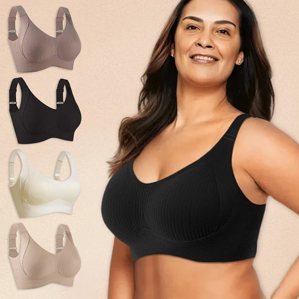 🔥 2026 New Arrivals Hot Sale 💥Women's Ribbed Push Up Adjustable Wireless Bra🌸