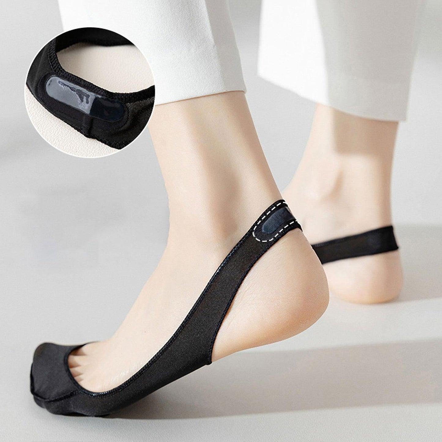 Exclusive Offer ✨ Three Pairs 🔥 Anti-Slip Invisible Socks - Cushioned Sole & Stays in place