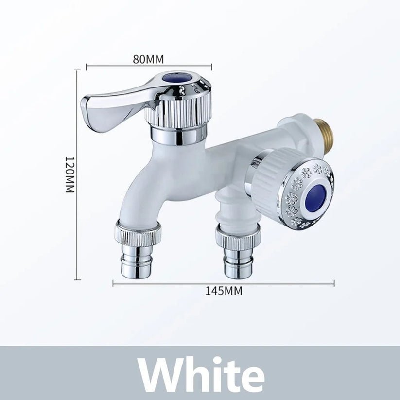 LAST DAY 50% OFF 🔥Dual Outlet Washing Machine Plastic Faucet - 1 In 2 Out Water Plastic Tap