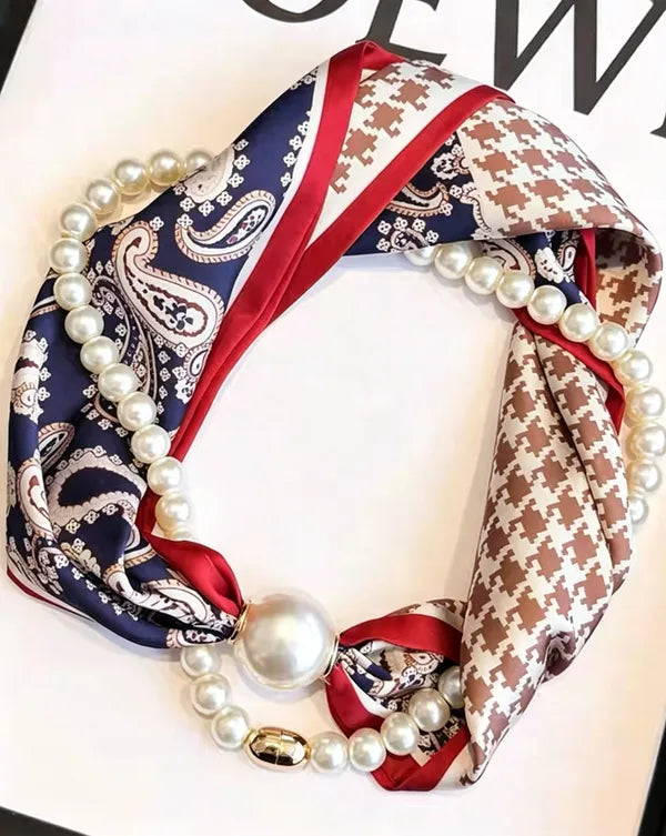 ✨ Long Pearl-Embellished Necklace – Elegant & Timeless Statement Jewelry