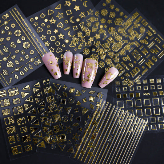 ✨ Luxury Gold Nail Art Stickers | 90 Sheets 💅| Easy DIY Glam Nails 💅