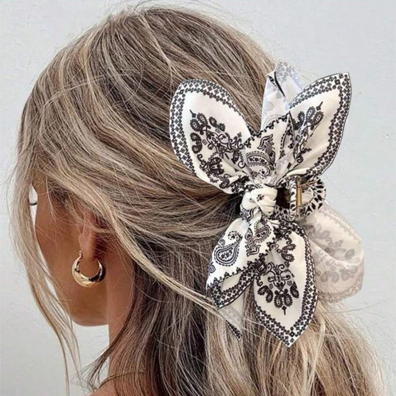 🎀Double-Sided Paisley Bow Hair Claw