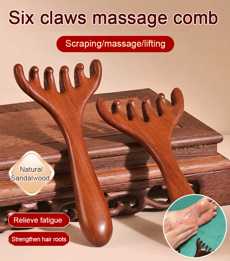 Six-claw Meridian Massage💆‍♀️ Comb🔥 – 6-Finger Head Massager for Stress Relief & Hair Growth