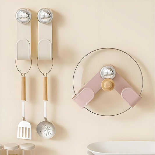 🍲📌Adjustable Wall-Mounted Pot Lid Holder Set