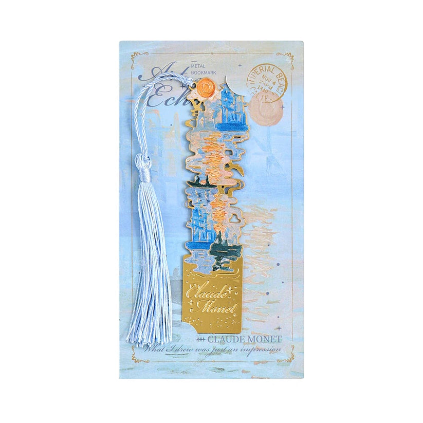 📚✨Gold Metal Bookmark with Tassel – Van Gogh & Monet Inspired Gift for Book Lovers 🎨