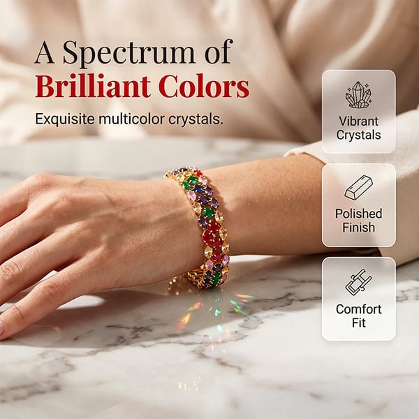 ✨ Women's Elegant Multicolor Tennis Bracelet 💎 | Sparkling Fashion Jewelry