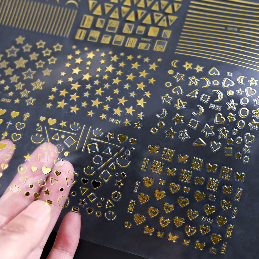 ✨ Luxury Gold Nail Art Stickers | Buy 1 Get 2 FREE 🎁 | Easy DIY Glam Nails 💅