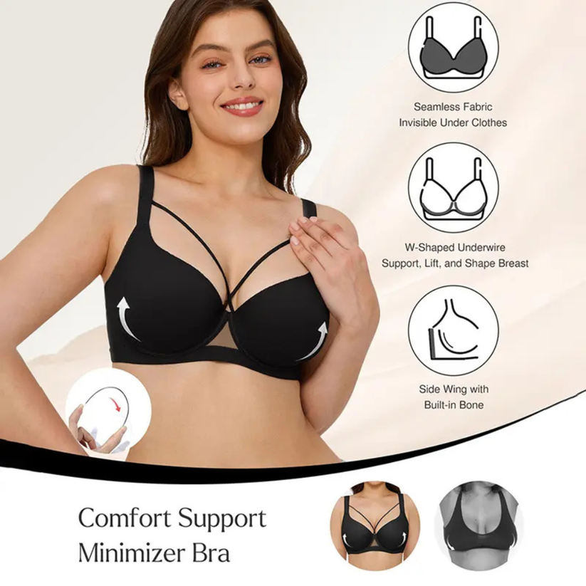🔥 BEST SELLER 🔥 Seamless Deep V Push Up Bra ✨ Instant Lift & Perfect Curves 🍒💕