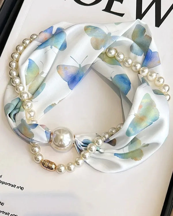 ✨ Long Pearl-Embellished Necklace – Elegant & Timeless Statement Jewelry