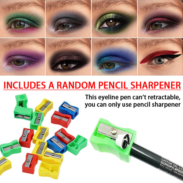 ✏️14-Pack Waterproof Colored Gel Eyeliner Pencil – Metallic & Shimmer Finishes, Smudge-Proof ✨