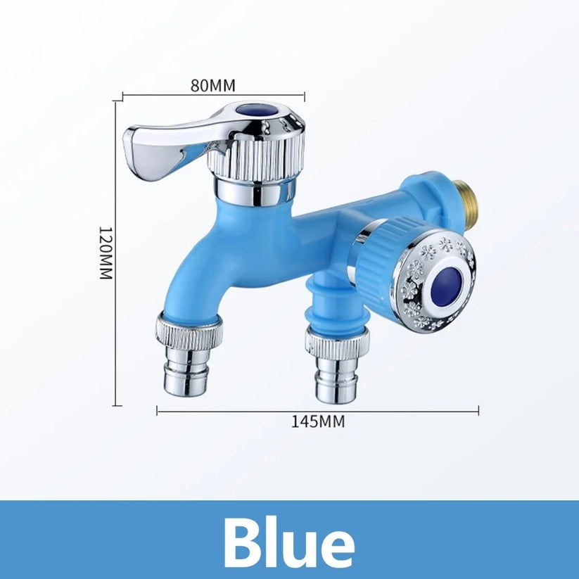 LAST DAY 50% OFF 🔥Dual Outlet Washing Machine Plastic Faucet - 1 In 2 Out Water Plastic Tap