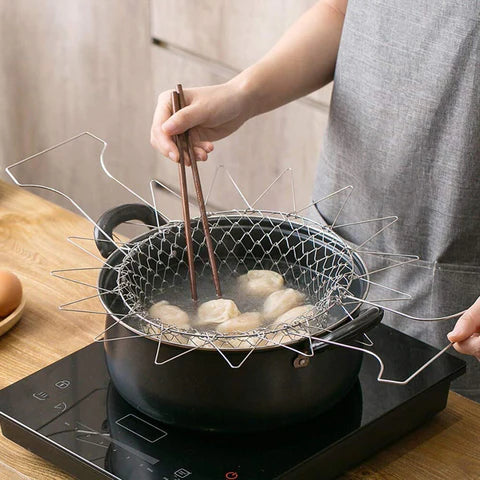 Multifunctional Stainless Steel Folding Frying Basket