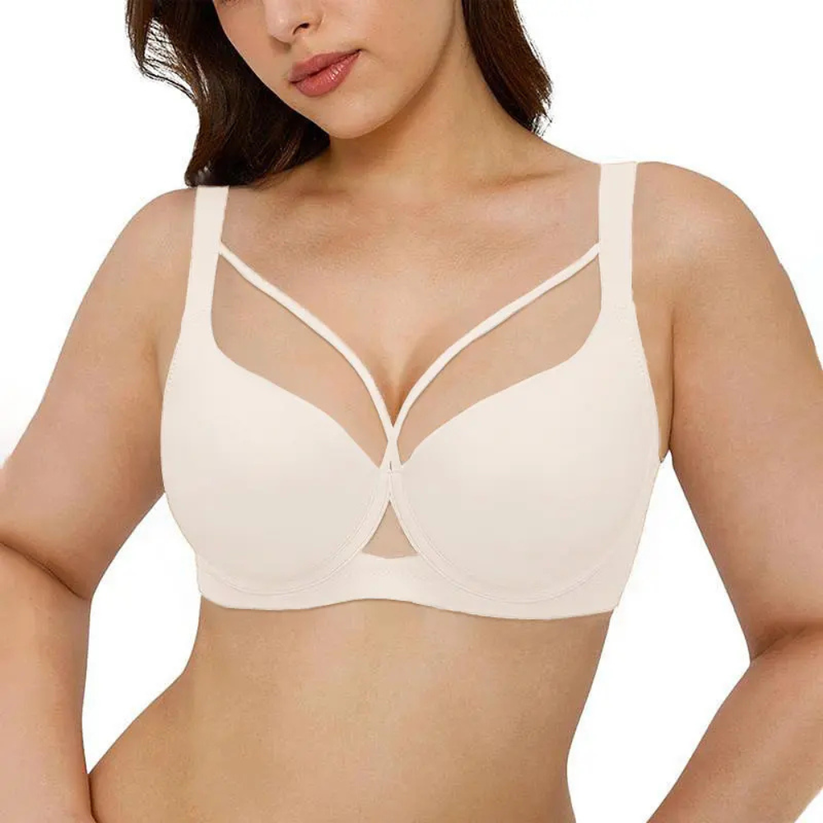 🔥 BEST SELLER 🔥 Seamless Deep V Push Up Bra ✨ Instant Lift & Perfect Curves 🍒💕