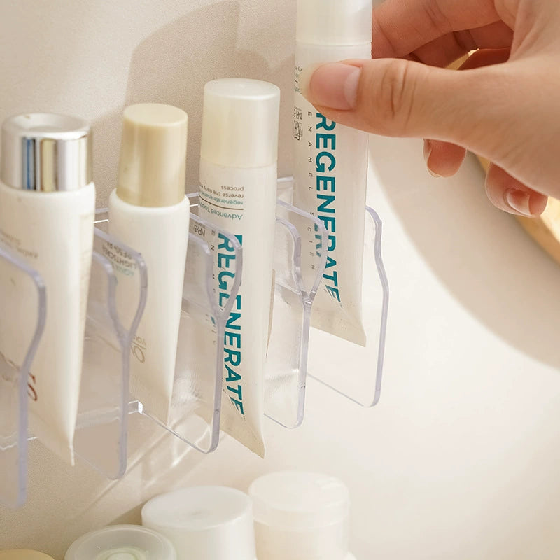 🧴✨ No More Messy Counters! Wall-Mounted Storage Shelf for Facial Cleansers