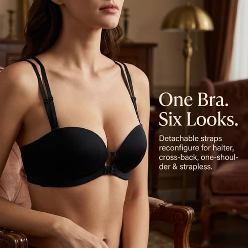 🔥 HOT SALE 🔥Women's Strapless Front Closure Push-Up Bra