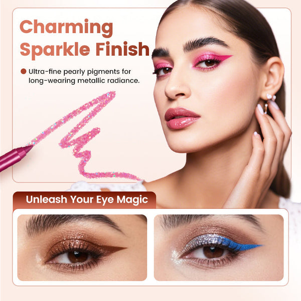 ✏️14-Pack Waterproof Colored Gel Eyeliner Pencil – Metallic & Shimmer Finishes, Smudge-Proof ✨