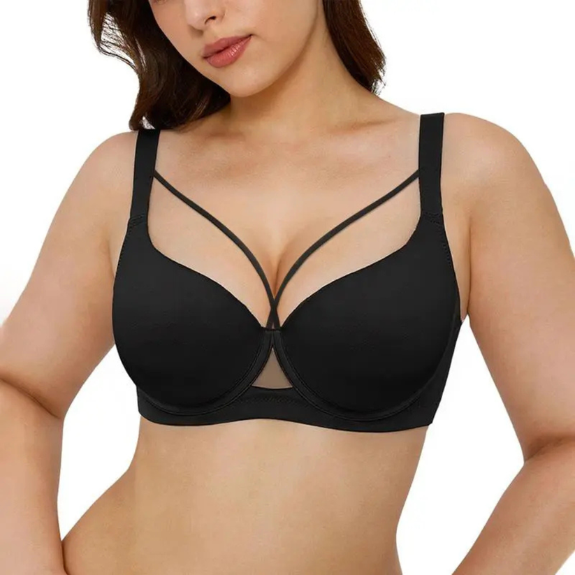 🔥 BEST SELLER 🔥 Seamless Deep V Push Up Bra ✨ Instant Lift & Perfect Curves 🍒💕
