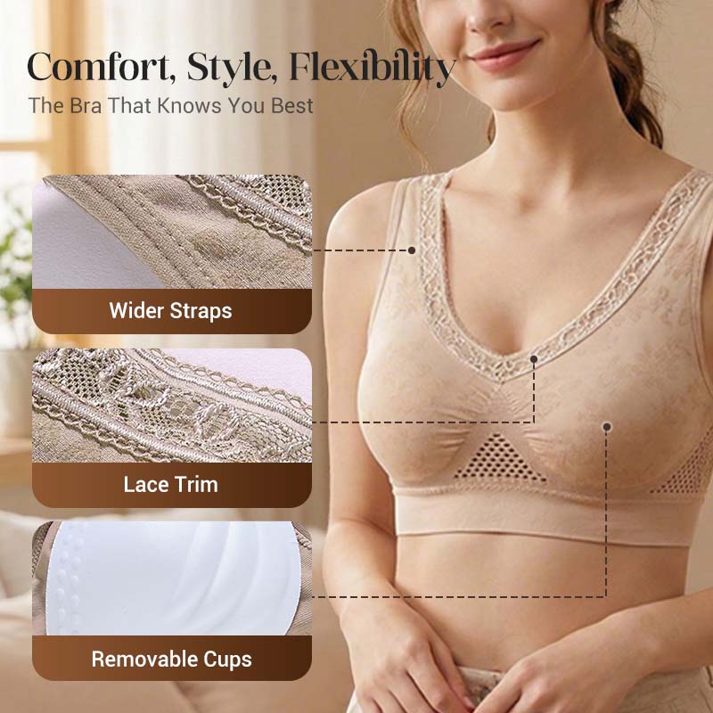 💐 🎁Lace Wireless Buttonless Comfy Lifting Bra