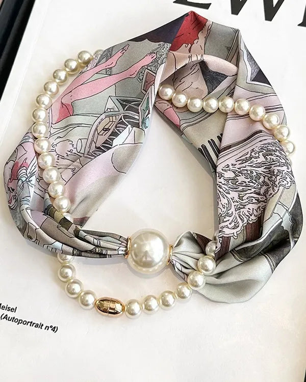 ✨ Long Pearl-Embellished Necklace – Elegant & Timeless Statement Jewelry