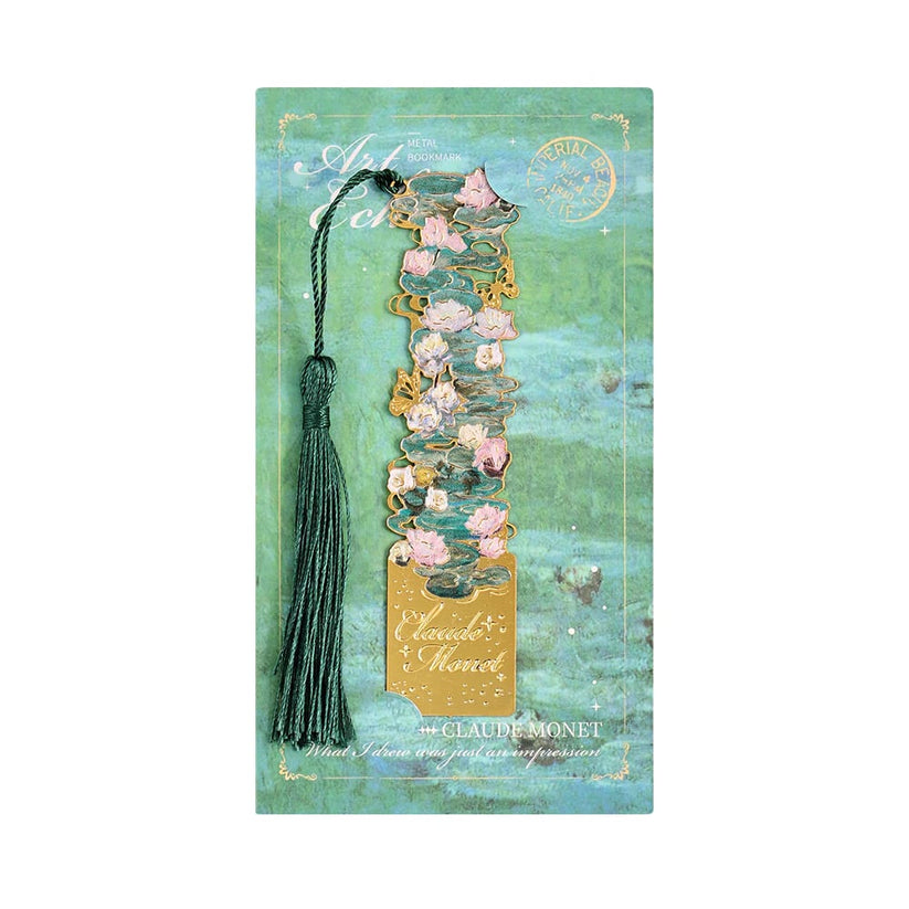 📚✨Gold Metal Bookmark with Tassel – Van Gogh & Monet Inspired Gift for Book Lovers 🎨