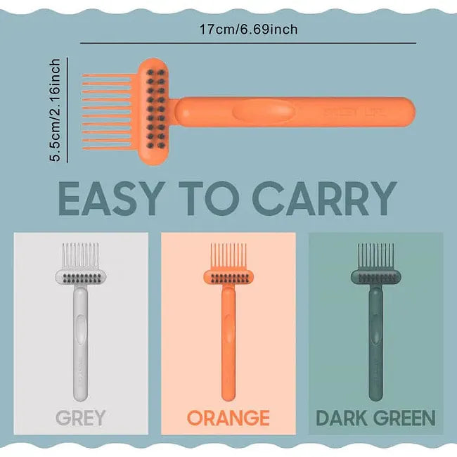 🥳 HOT SALE! 🔥 10K+ SOLD 💕 2PCS 2-in-1 Hair Brush Cleaner | Easily Remove Hair & Build-Up from Brushes & Combs