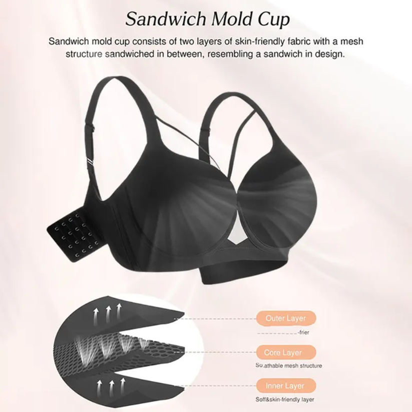 🔥 BEST SELLER 🔥 Seamless Deep V Push Up Bra ✨ Instant Lift & Perfect Curves 🍒💕