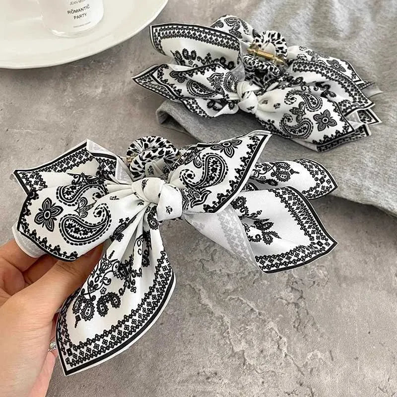 🎀Double-Sided Paisley Bow Hair Claw