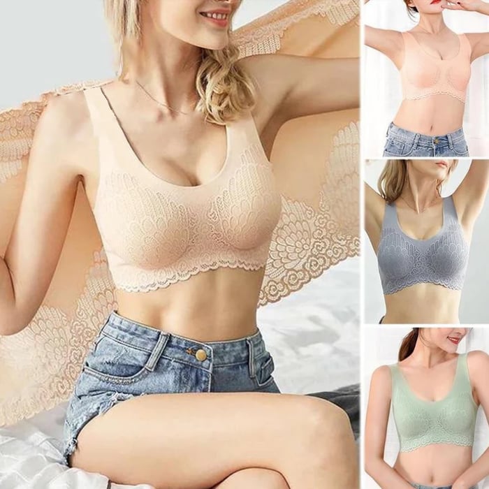 💕Hot Seller - 40% Off💕Seamless Push-Up Latex Bra – Wireless Support & Natural Shaping