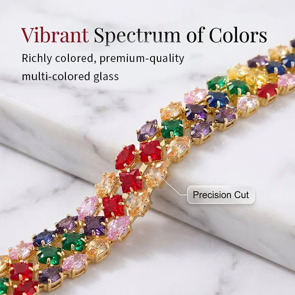 ✨ Women's Elegant Multicolor Tennis Bracelet 💎 | Sparkling Fashion Jewelry