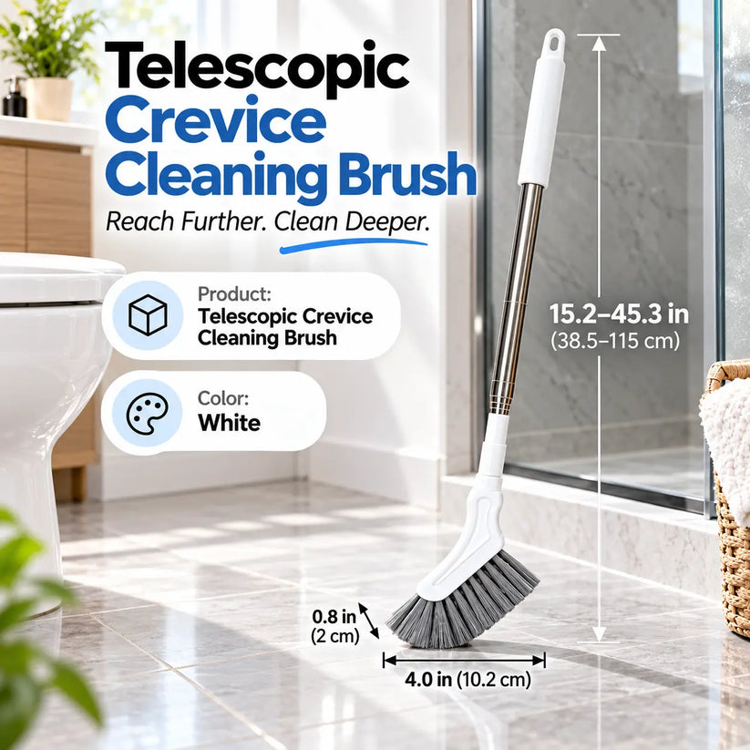 🔥LAST DAY SALE 50% OFF-💯Adjustable Length Stainless Steel Telescopic Long Handle Crevice Cleaning Brush 🧹