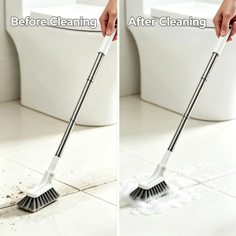 🔥LAST DAY SALE 50% OFF-💯Adjustable Length Stainless Steel Telescopic Long Handle Crevice Cleaning Brush 🧹