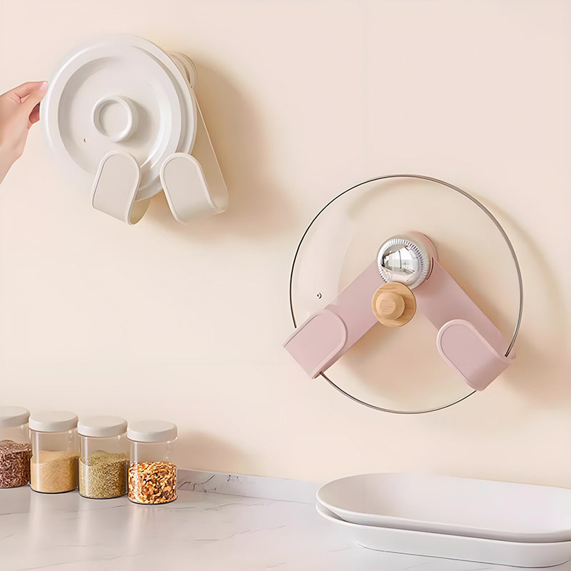 🍲📌Adjustable Wall-Mounted Pot Lid Holder Set