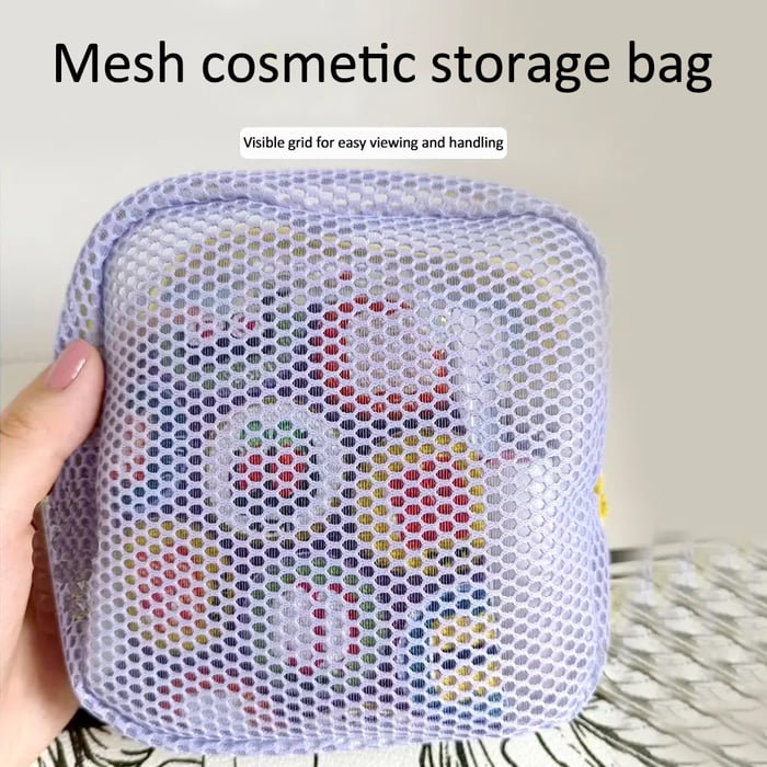 Portable Mesh Storage Makeup Case