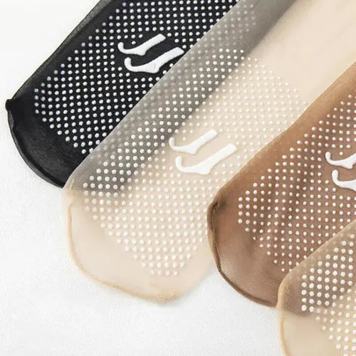 ✨ 5 Pairs Invisible Crystal Silk Socks 🧦💎 | Non-Slip Ultra-Thin Comfy