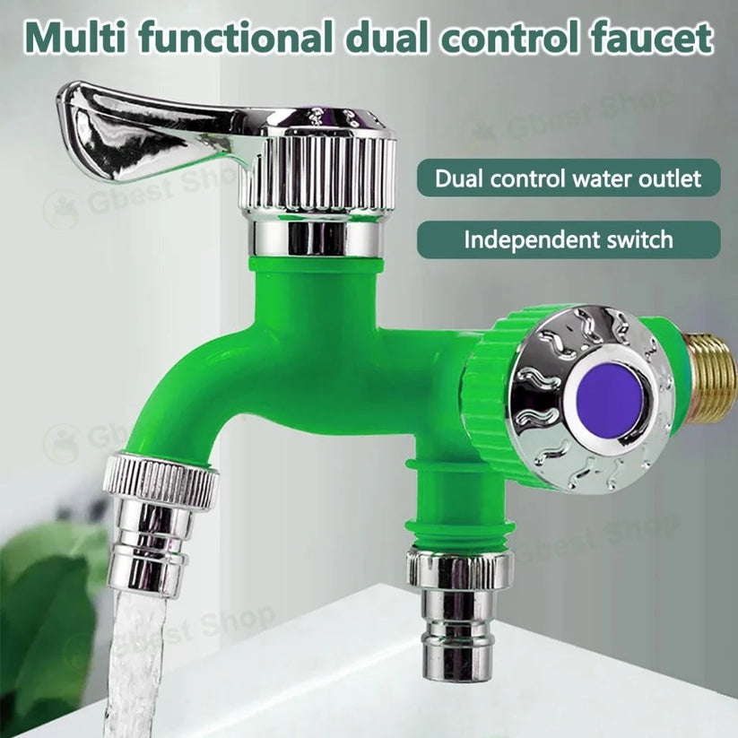 LAST DAY 50% OFF 🔥Dual Outlet Washing Machine Plastic Faucet - 1 In 2 Out Water Plastic Tap