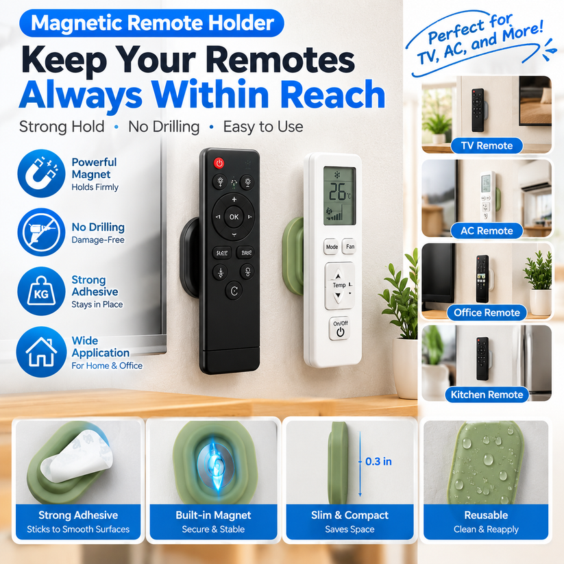 🔥 Hot Selling Magnetic Holder 🧲 | Punch-Free Self-Adhesive Wall Mount – Space-Saving Storage Organizer ✨