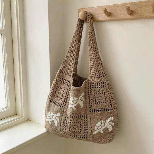 🥳2026 HOT SALE🥳💞50K+ SOLD!💥🌸Turtle Pattern Crochet Tote Bag