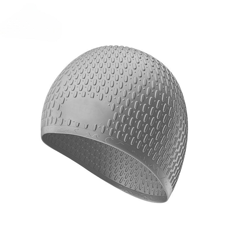 Women's silicone ear-protecting swimming cap