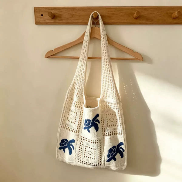 🥳2026 HOT SALE🥳💞50K+ SOLD!💥🌸Turtle Pattern Crochet Tote Bag